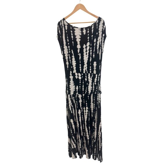 Torrid Black & White Tie-Dye Maxi Dress Size 1X 16 Plus Summer‎ Vacation Stretch - Picture 4 of 7